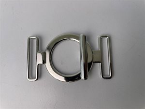 Bæltespænde - sølv look, 75 mm